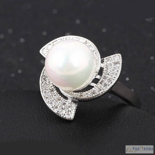 Gold Filled White gyűrű pearl