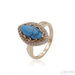  18K Gold Filled gyűrű  - Nelli blue - 6 