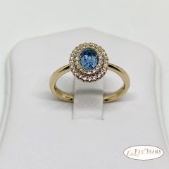   18 K Gold Filled  gyűrű swaro kristállyal - Franciska blue