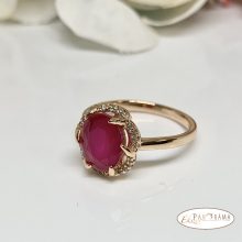 18 K Gold Filled  gyűrű , kristállyal - Imelda fuxia