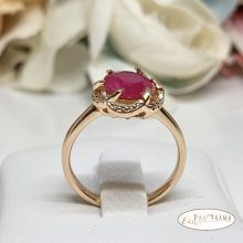 18 K Gold Filled  gyűrű , kristállyal - Imelda fuxia