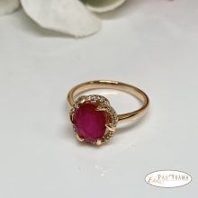 18 K Gold Filled  gyűrű , kristállyal - Imelda fuxia