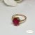 18 K Gold Filled gyűrű , kristállyal - Imelda fuxia