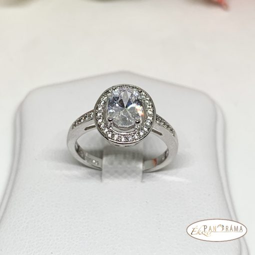 White Gold Filled kristályos  gyűrű - Lanza
