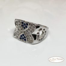 White Gold Filled kristályos  gyűrű - Love