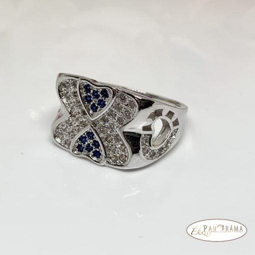 White Gold Filled kristályos  gyűrű - Love