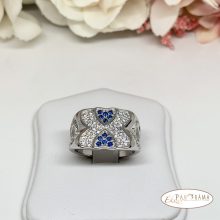 White Gold Filled kristályos  gyűrű - Love