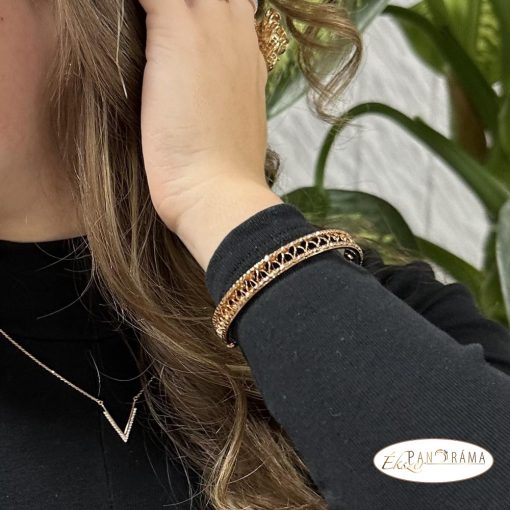 Rose Gold Filled antiallergén nyitott karperec - Antonella