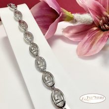 White Gold Filled, antiallergén karkötő - Írisz white