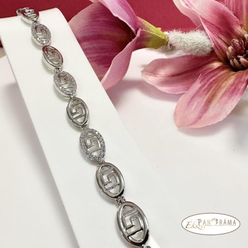 White Gold Filled, antiallergén karkötő - Írisz white