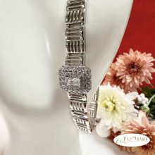  White Gold Filled karkötő kristályos fejjel- Írisz white