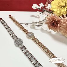  White Gold Filled karkötő kristályos fejjel- Írisz white