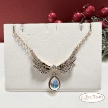 Eredeti kristályos,  18K Gold Filled, medálos nyaklánc - Angyalszárny AB