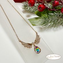 Eredeti kristályos,  18K Gold Filled, medálos nyaklánc - Angyalszárny AB