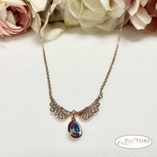 Eredeti kristályos,  18K Gold Filled, medálos nyaklánc - Angyalszárny AB