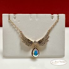 Eredeti kristályos,  18K Gold Filled, medálos nyaklánc - Angyalszárny AB