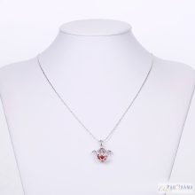 White Gold Filled  angyal szárnyas medál fekete kristállyal, vékony lánccal