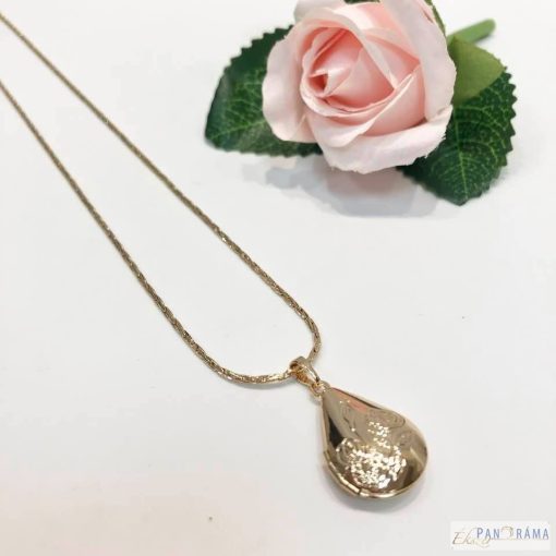  18 K Gold Filled fényképtartós Medál - Gold Rose
