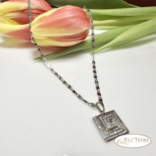  White Gold Filled,antiallergén medálos nyaklánc kristályokkal - Alisa white