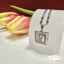  White Gold Filled,antiallergén medálos nyaklánc kristályokkal - Alisa white