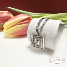  White Gold Filled,antiallergén medálos nyaklánc kristályokkal - Alisa white