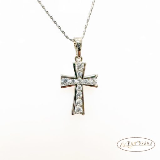 White Gold Filled, antiallergén Nyaklánc kereszt Medállal - Christhian 