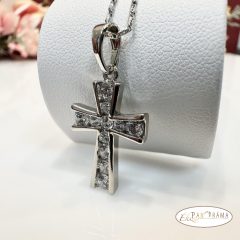  White Gold Filled Kereszt Medál - Cross 