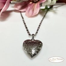 White Gold filled fényképtartó medálos nyaklánc, Antiallergén  - Heart 3