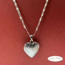 White Gold filled fényképtartó medálos nyaklánc, Antiallergén  - Heart 3