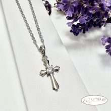 White Gold Filled Nyaklánc kereszt Medállal - Christian