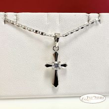 White Gold Filled Nyaklánc kereszt Medállal - Christian