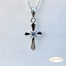 White Gold Filled Nyaklánc kereszt Medállal - Christian