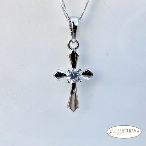 White Gold Filled Nyaklánc kereszt Medállal - Christian
