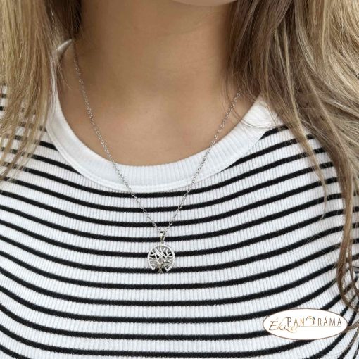 White Gold Filled nyaklánc medállal - Életfás