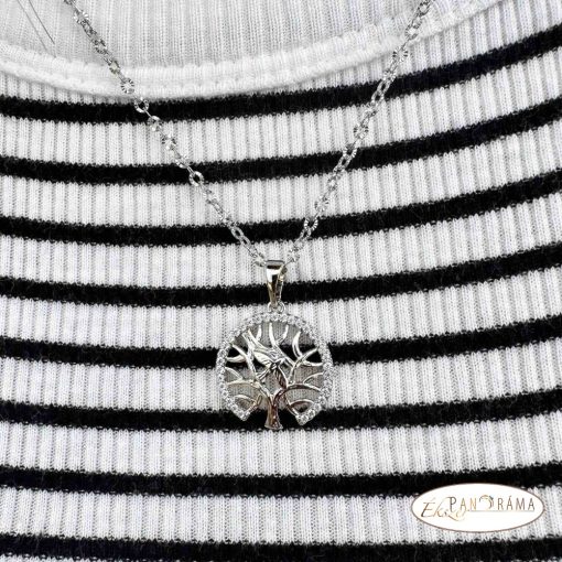 White Gold Filled nyaklánc medállal - Életfás