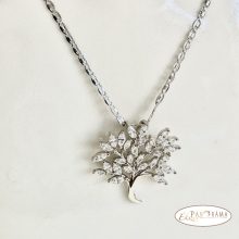 White Gold Filled nyaklánc életfás medállal - Kankalin