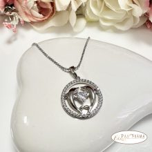 White Gold Filled nyaklánc medállal - Dolphins&heart