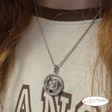 White Gold Filled nyaklánc medállal - Dolphins&heart