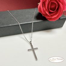  White Gold Filled kereszt medálos nyaklánc - Christy 