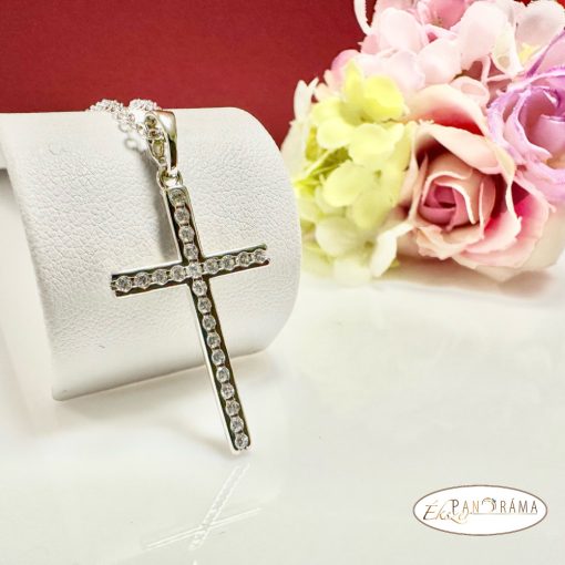  White Gold Filled kereszt medálos nyaklánc - Christy 