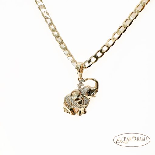 18K Gold Filled nyaklánc kristályos medállal - Elephant 