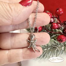  White Gold Filled,antiallergén medál - Angel