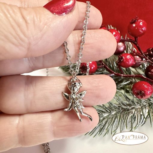  White Gold Filled,antiallergén medál - Angel