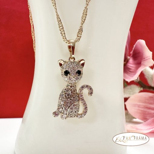 18K Gold filled medálos nyaklánc- Cat