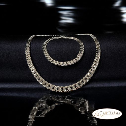 Antiallergén,  White Gold Filled szett, nyaklánc karkötővel - classic white 