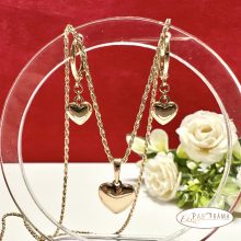 18K Gold Filled szett, medálos nyaklánc lógós fülbevalóval - Love store