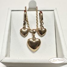 18K Gold Filled szett, medálos nyaklánc lógós fülbevalóval - Love store