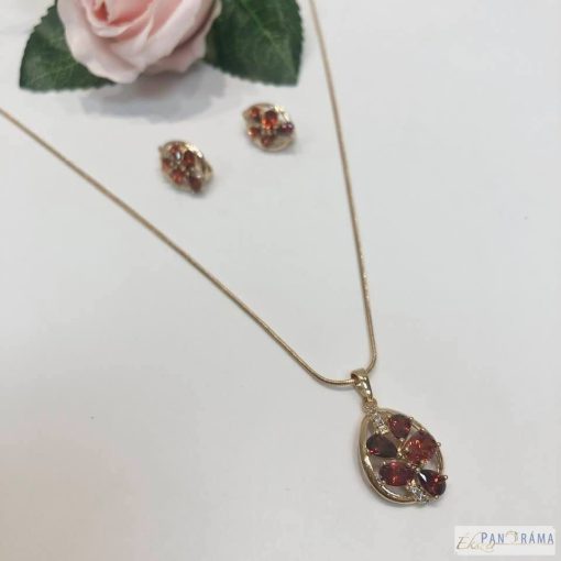  18 K Gold Filled fülbevaló és medálos nyaklánc szett  -Fione