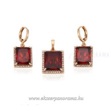 18K Gold filled medál és fülbevaló szett - RUBY