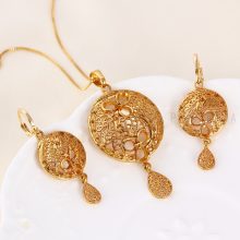  Gold filled  szett nyaklánc fülbevalóval- Afrodité Rose